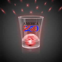 America 250 LED Disco Ball 8 oz. Rocks Glass