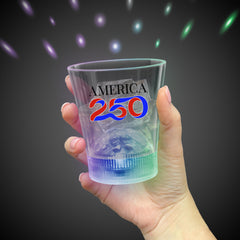 America 250 LED Disco Ball 8 oz. Rocks Glass