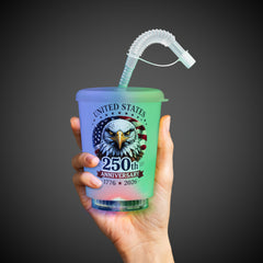 250th Anniversary LED 12 oz. Cup with Straw