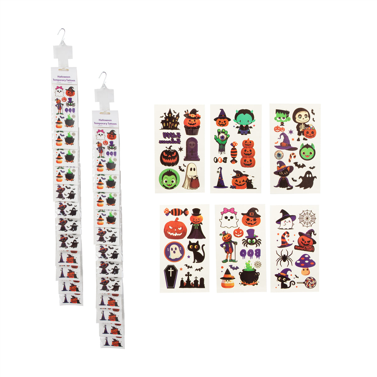 Halloween Temporary Tattoos Retail Hanging Display