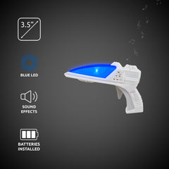 LED Toy Space 3 1/2" Gun With Sound