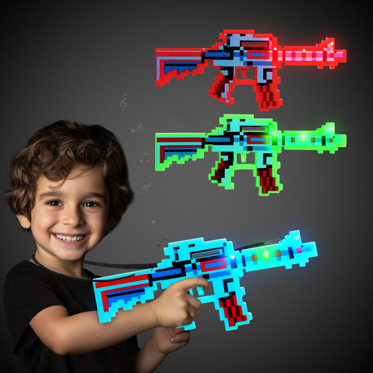 LED Pixel Machine Guns with Sound