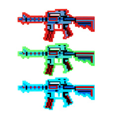 LED Pixel Machine Guns with Sound