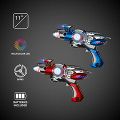 LED Blue or Red Space Flash Blaster Gun