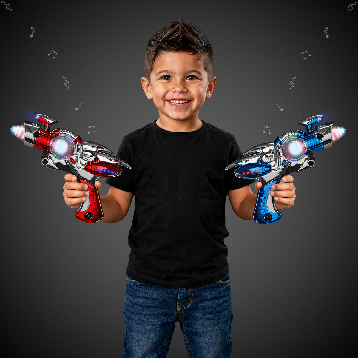 LED Blue or Red Space Flash Blaster Gun