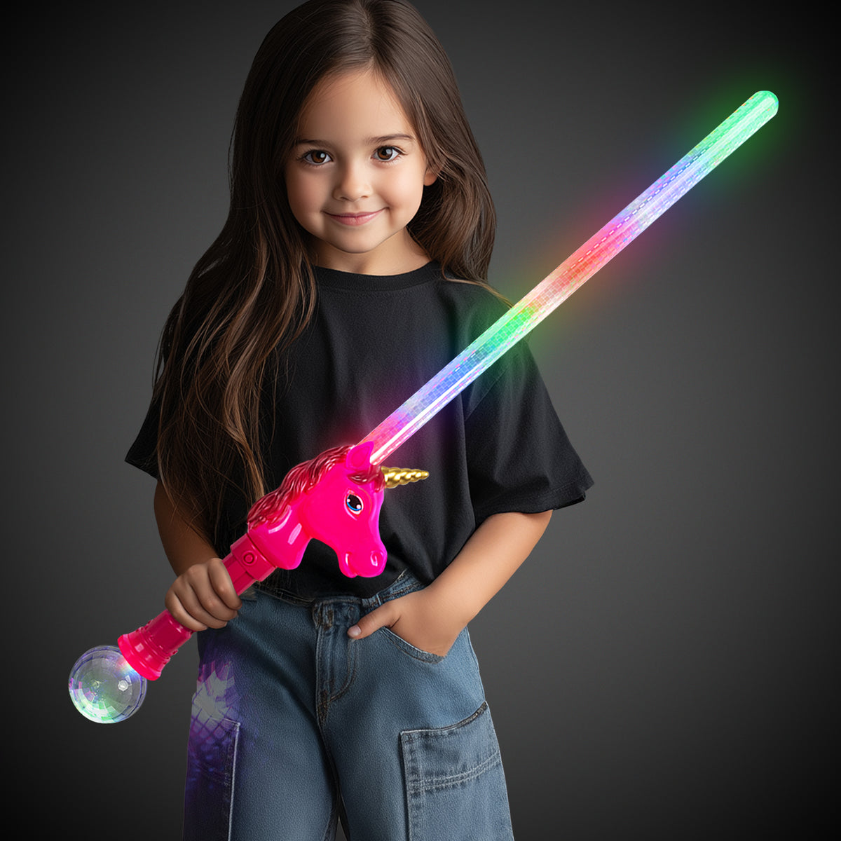 LED Pink Unicorn Sword