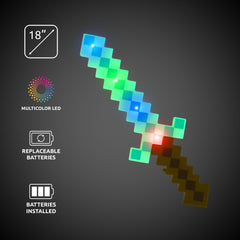 LED Teal 18" Pixel Sword